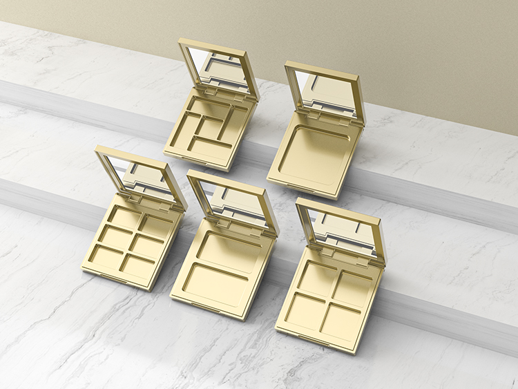 仿皮革紋理四色眼影盤(pán)包裝加工定制